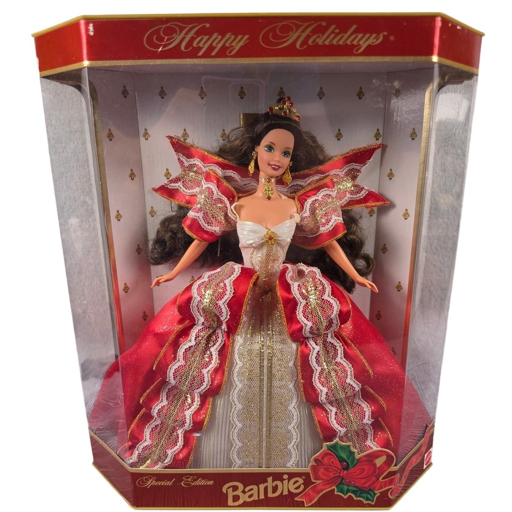 1997 Special Edition Happy Holidays Barbie 10th Anniversary Brunette Mattel